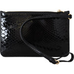 Dolce & Gabbana Black Leather Coin Purse Wristlet Mirror Agnese Wallet vas12501