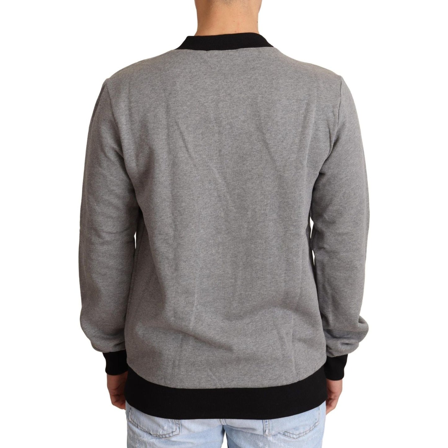 Dolce & Gabbana Gray Crown King Cotton Pullover Sweater TSH6401-48