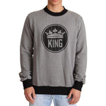 Dolce & Gabbana Gray Crown King Cotton Pullover Sweater TSH6401-48