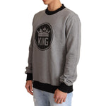 Dolce & Gabbana Gray Crown King Cotton Pullover Sweater TSH6401-48
