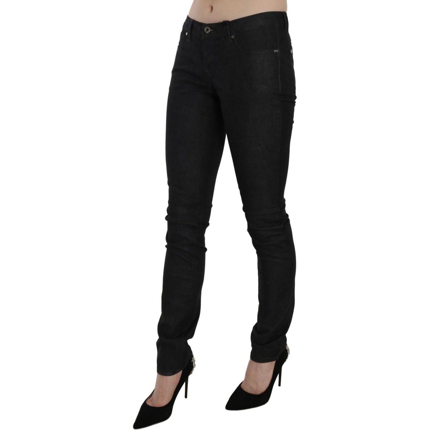 Costume National Black Low Waist Skinny Casual Denim Jeans PAN70724-26