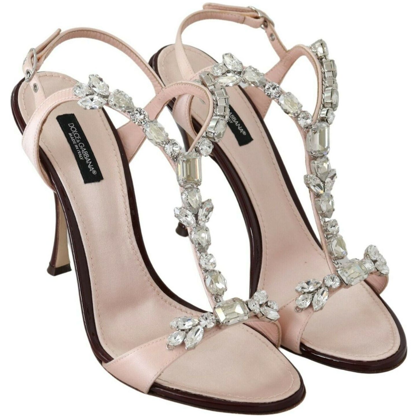 Dolce & Gabbana Pink Crystals Heels Keira Sandals LA8918-37.5