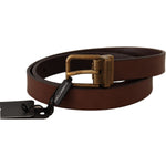 Dolce & Gabbana Brown Leather Rustic Buckle Cintura Belt BEL8248 -85