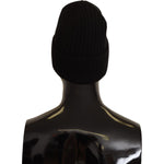 Dolce & Gabbana Black Wool Knit Women Winter Hat HAT9255