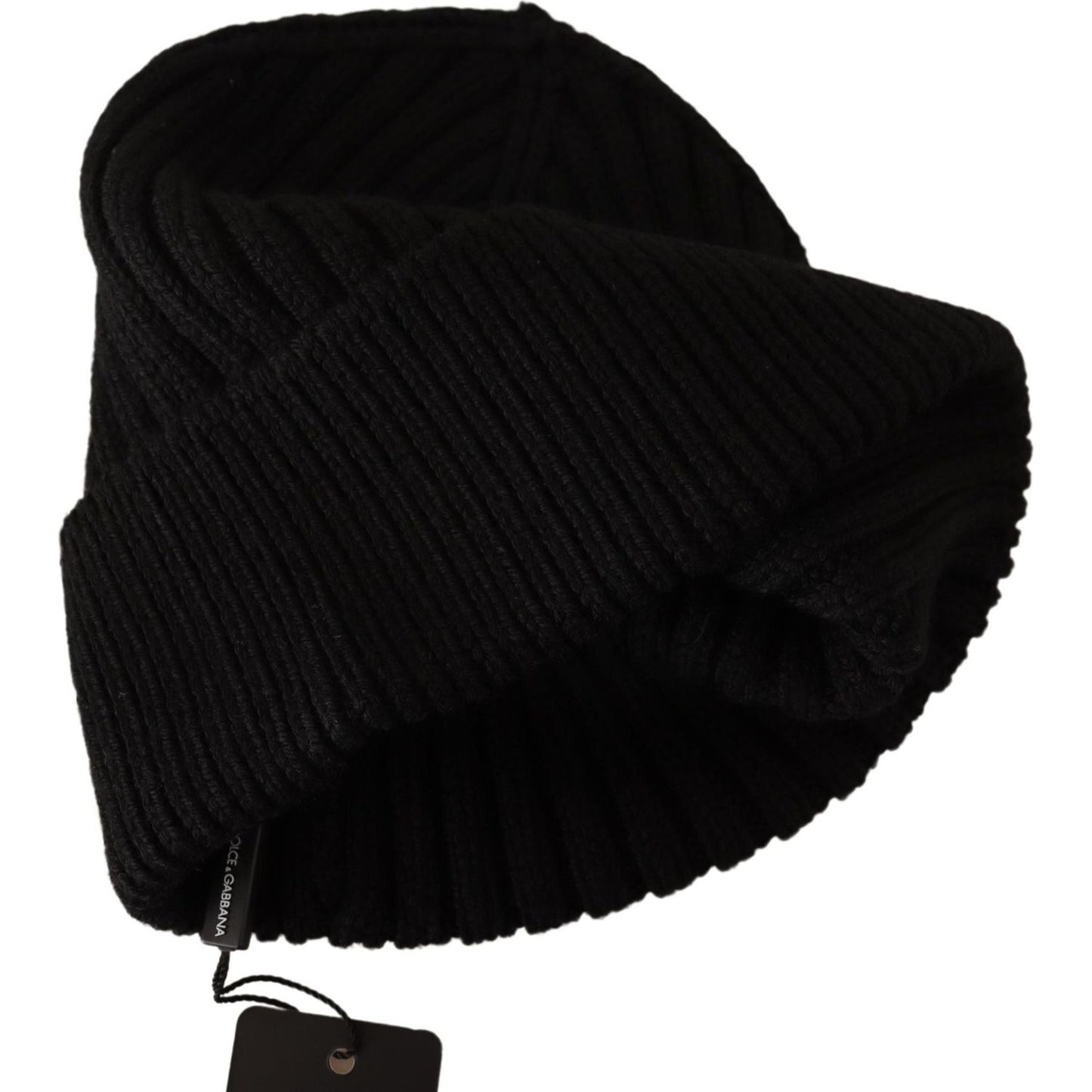 Dolce & Gabbana Black Wool Knit Women Winter Hat HAT9255