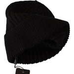Dolce & Gabbana Black Wool Knit Women Winter Hat HAT9255