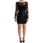 Dolce & Gabbana Black Fitted Lace Top Bodycon Mini Dress DR2734-36