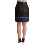 Dolce & Gabbana Black Quilted Leather Mini Skirts SKI1528-38