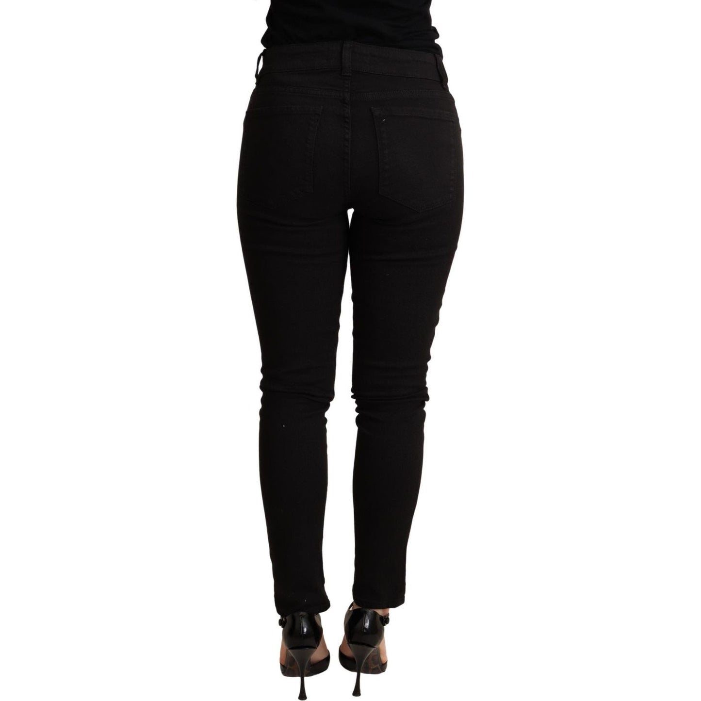 Dolce & Gabbana Black Skinny Denim Cotton Stretch Trouser PAN71980 -38