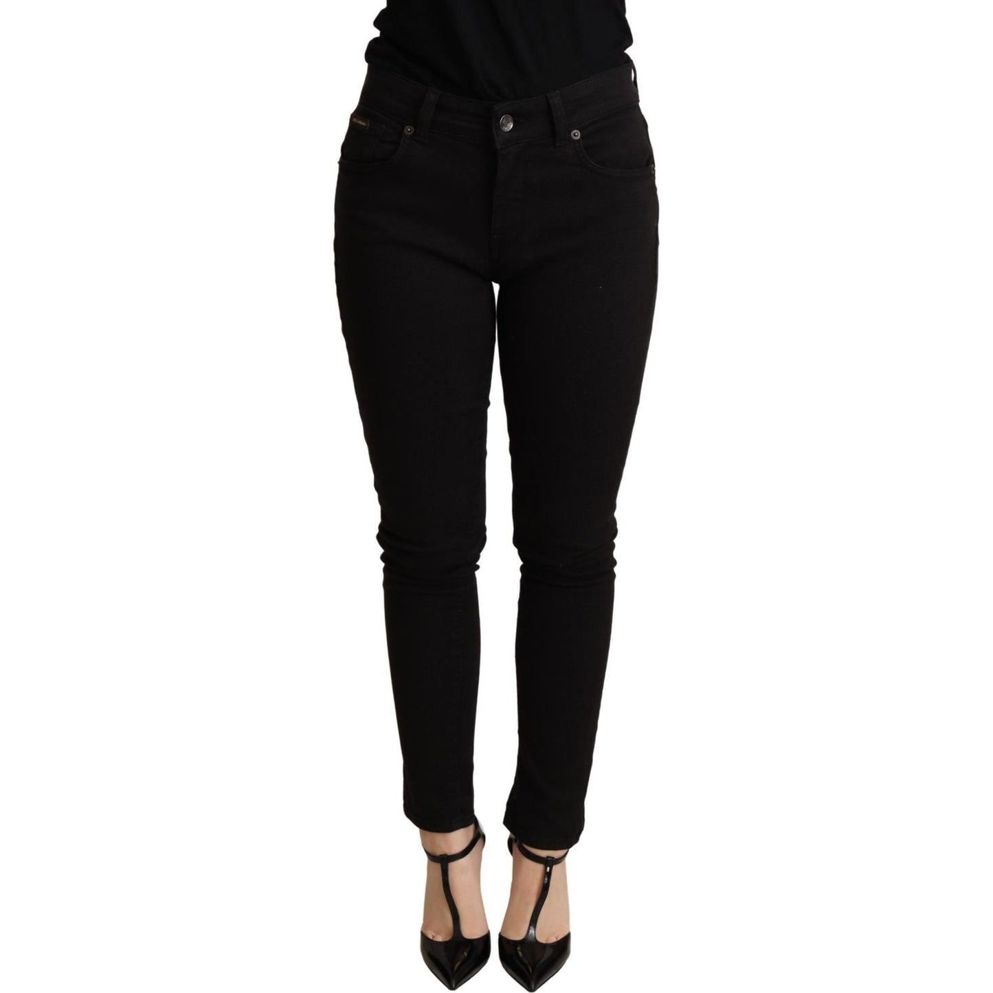 Dolce & Gabbana Black Skinny Denim Cotton Stretch Trouser PAN71980 -38