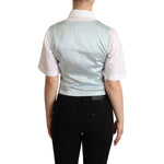 Dolce & Gabbana Mint Green Floral Silk Waistcoat Vest TSH5997 -38