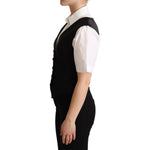 Dolce & Gabbana Black Silk Sleeveless Waistcoat Vest TSH5998-38