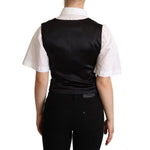 Dolce & Gabbana Black Silk Sleeveless Waistcoat Vest TSH5998-38