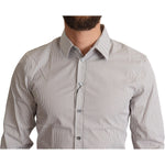 Dolce & Gabbana Gray Cotton Slim Fit Mens SICILY Shirt TSH6432 -38