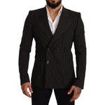 Dolce & Gabbana Black White Striped Slim Fit Coat Blazer JKT2847 -48