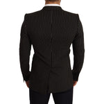 Dolce & Gabbana Black White Striped Slim Fit Coat Blazer JKT2847 -48