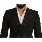 Dolce & Gabbana Black White Striped Slim Fit Coat Blazer JKT2847 -48