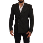 Dolce & Gabbana Black White Striped Slim Fit Coat Blazer JKT2847 -48