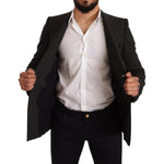 Dolce & Gabbana Black White Striped Slim Fit Coat Blazer JKT2847 -48