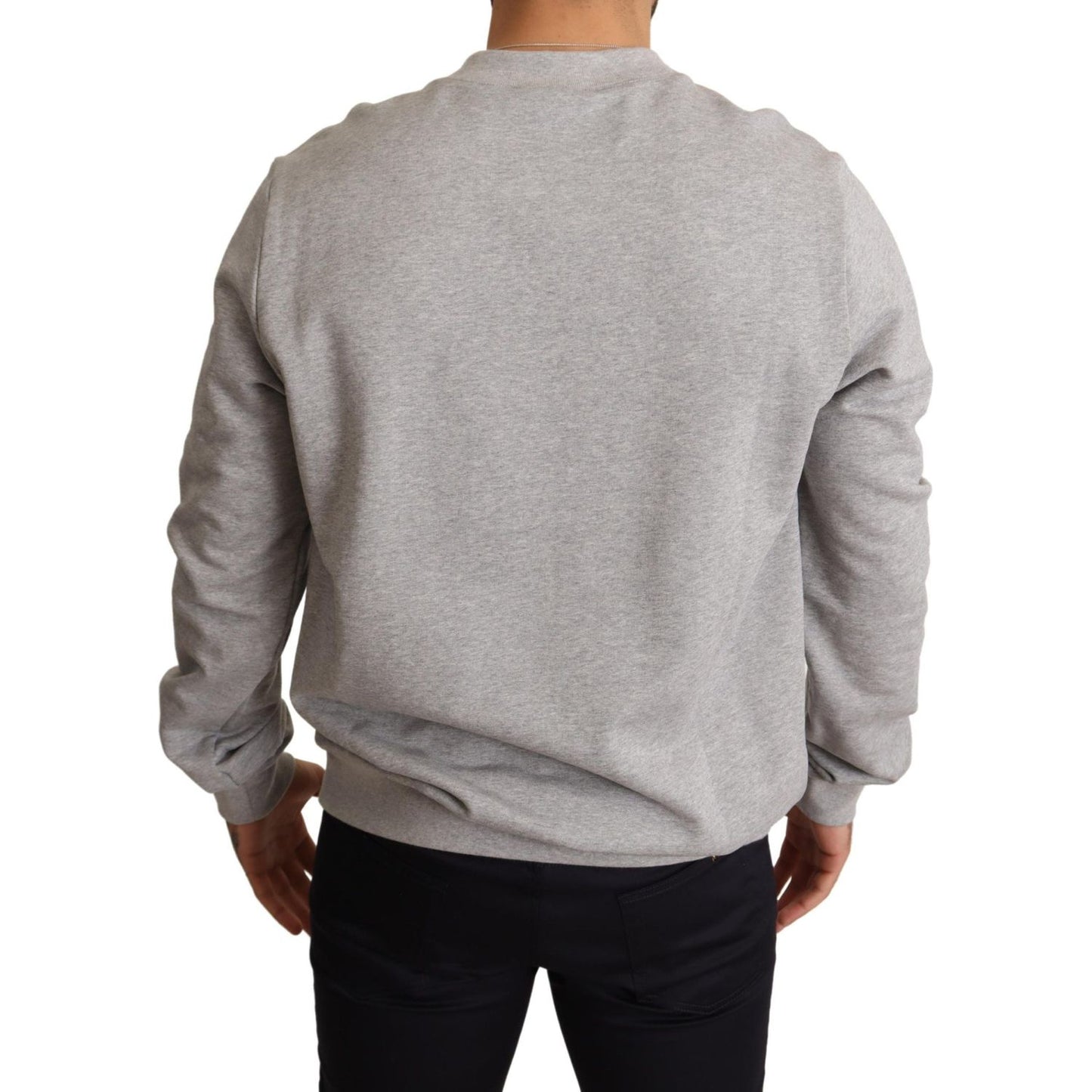 Dolce & Gabbana Gray Crown King Print Cotton Sweater TSH6621-44