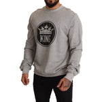 Dolce & Gabbana Gray Crown King Print Cotton Sweater TSH6621-44