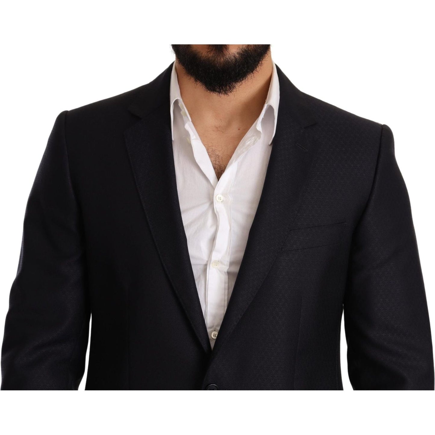 Dolce & Gabbana Blue Pattern MARTINI SLIM FIT 2 Piece Suit KOS1887-46