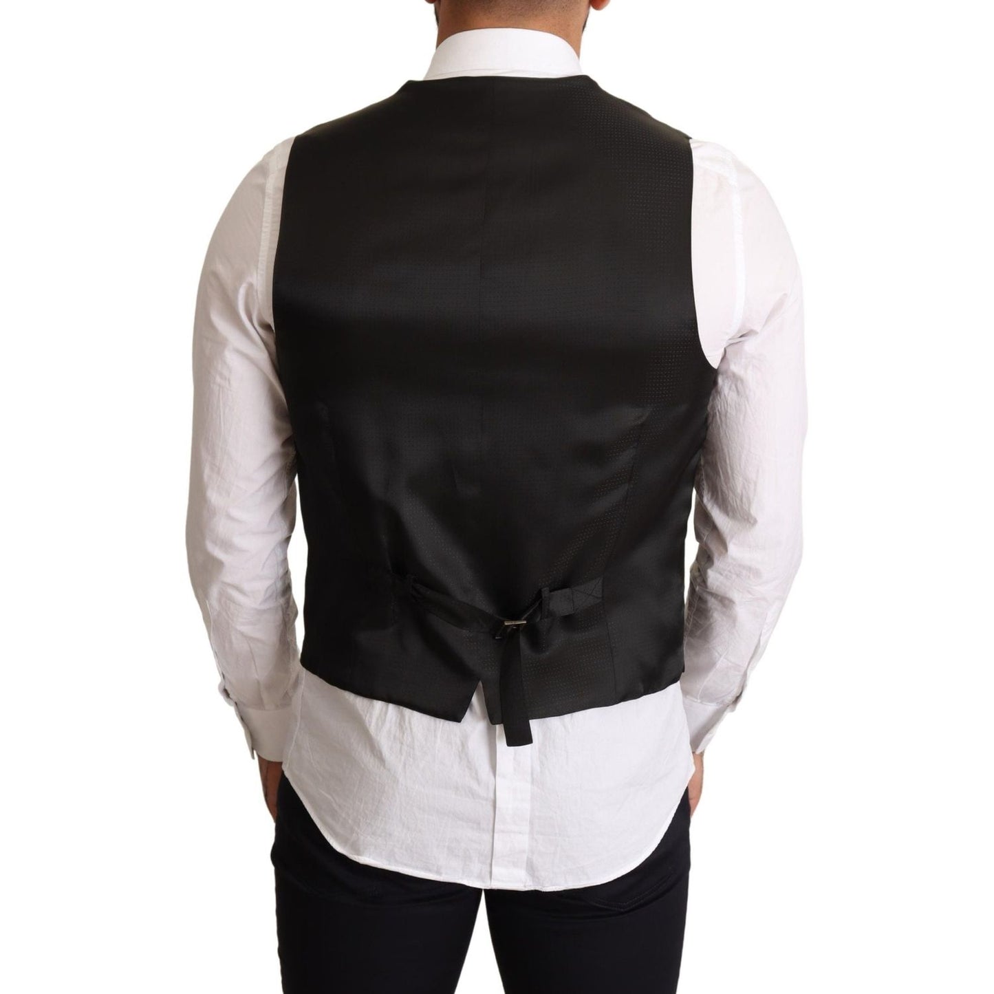 Dolce & Gabbana Black Wool Formal Waistcoat Dress TSH6617 -44