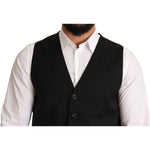 Dolce & Gabbana Black Wool Formal Waistcoat Dress TSH6617 -44