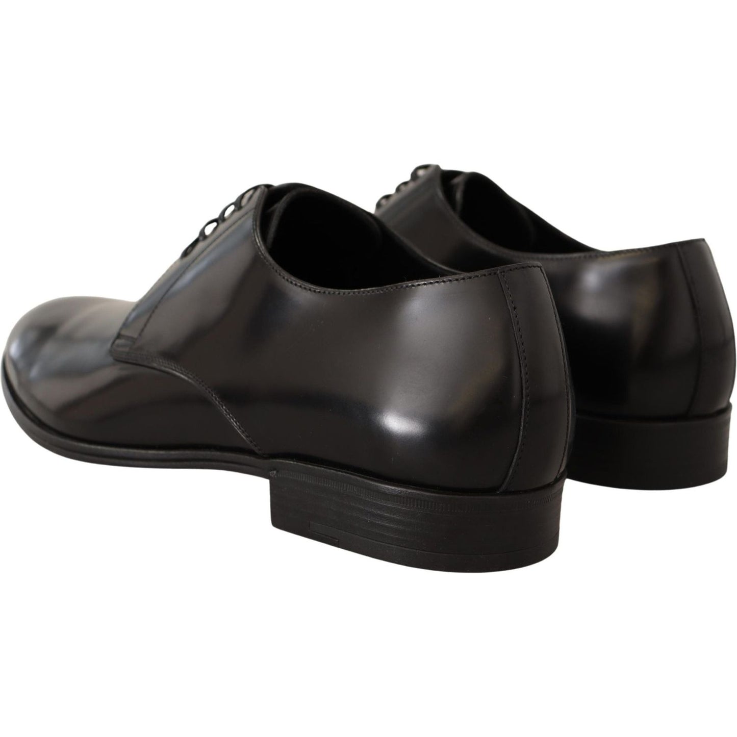 Dolce & Gabbana Black Leather Lace Up Men Dress Derby Shoes MV4168 -39