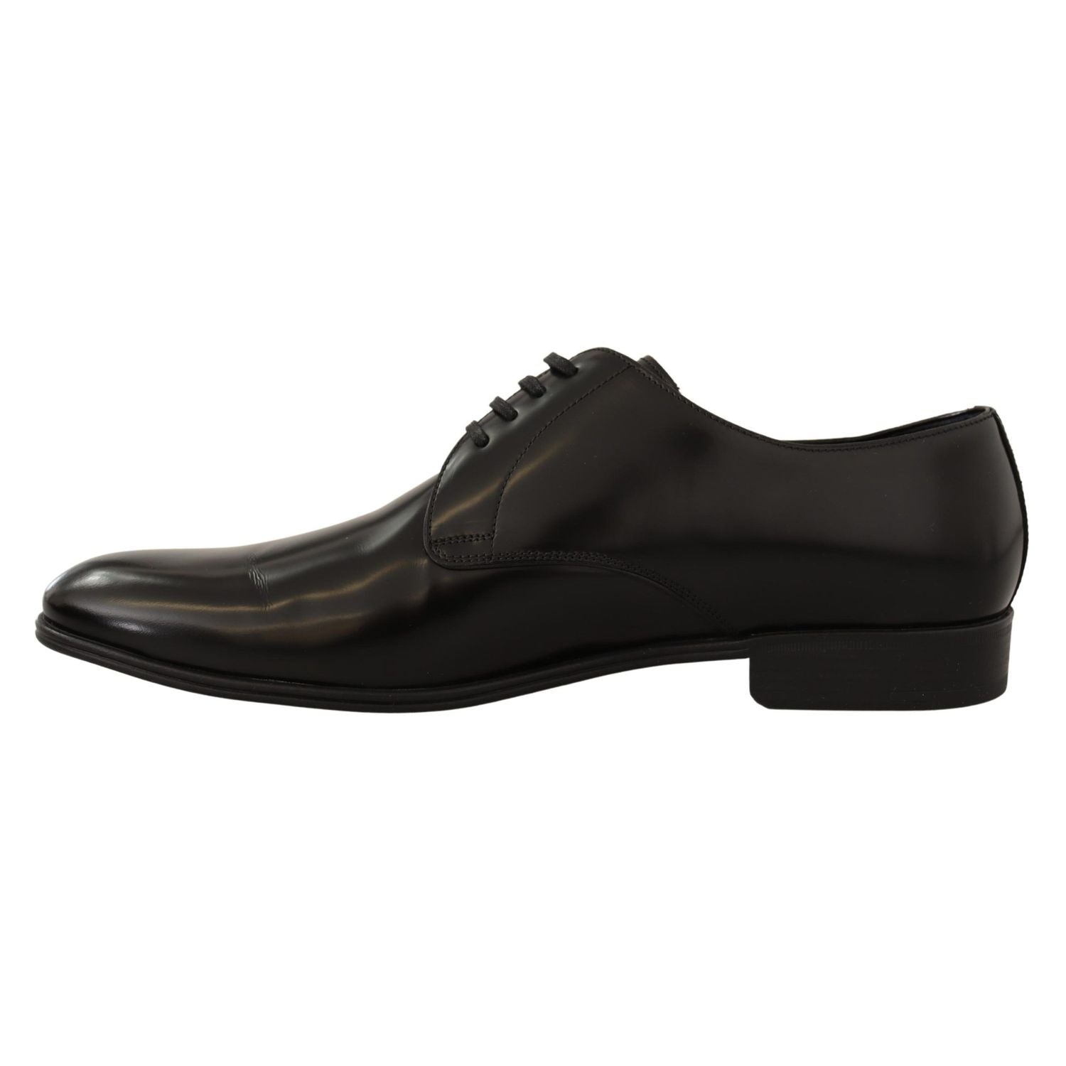 Dolce & Gabbana Black Leather Lace Up Men Dress Derby Shoes
