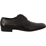 Dolce & Gabbana Black Leather Lace Up Men Dress Derby Shoes MV4168 -39