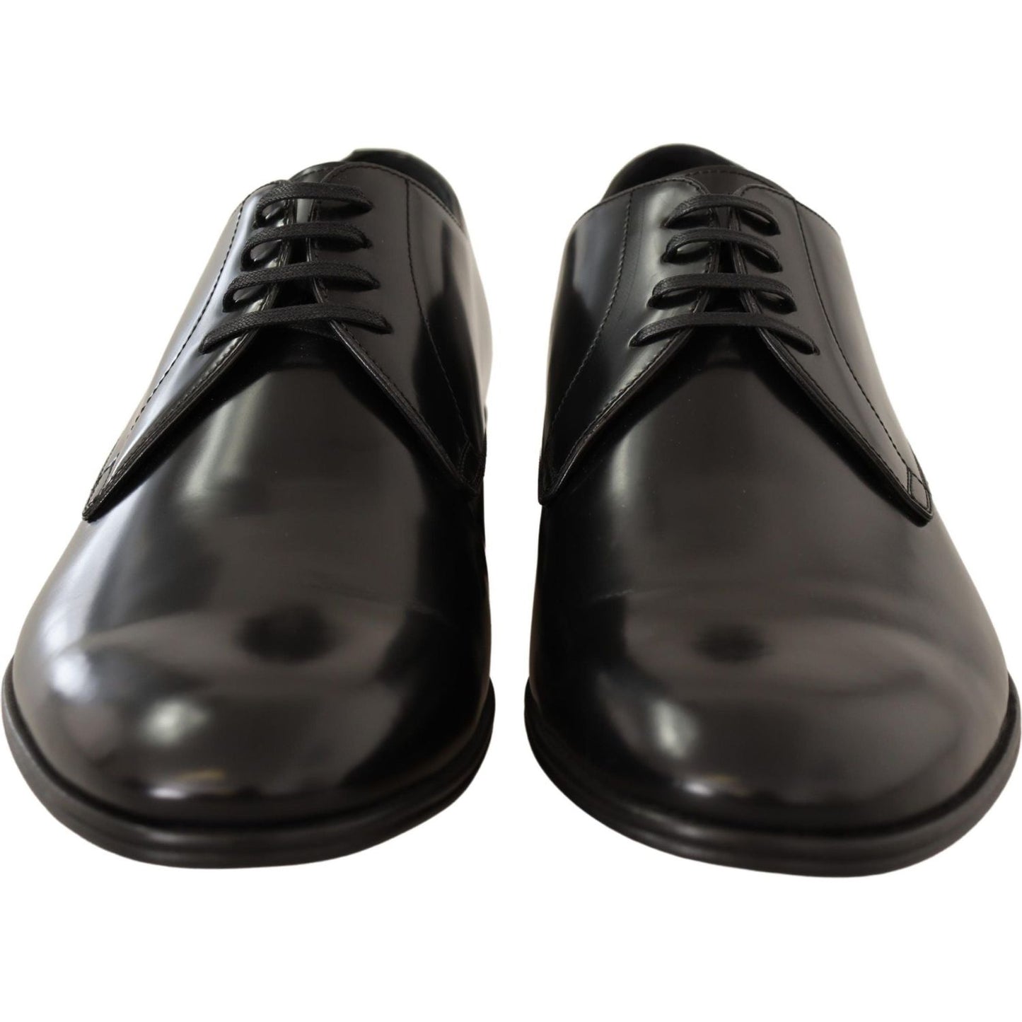 Dolce & Gabbana Black Leather Lace Up Men Dress Derby Shoes MV4168 -39