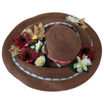 Dolce & Gabbana Brown Knitted Straw Floral Hat HAT20067 59