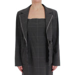 BENCIVENGA Gray Checkered Cotton Blazer Dress Set Suit SIG60234 -50