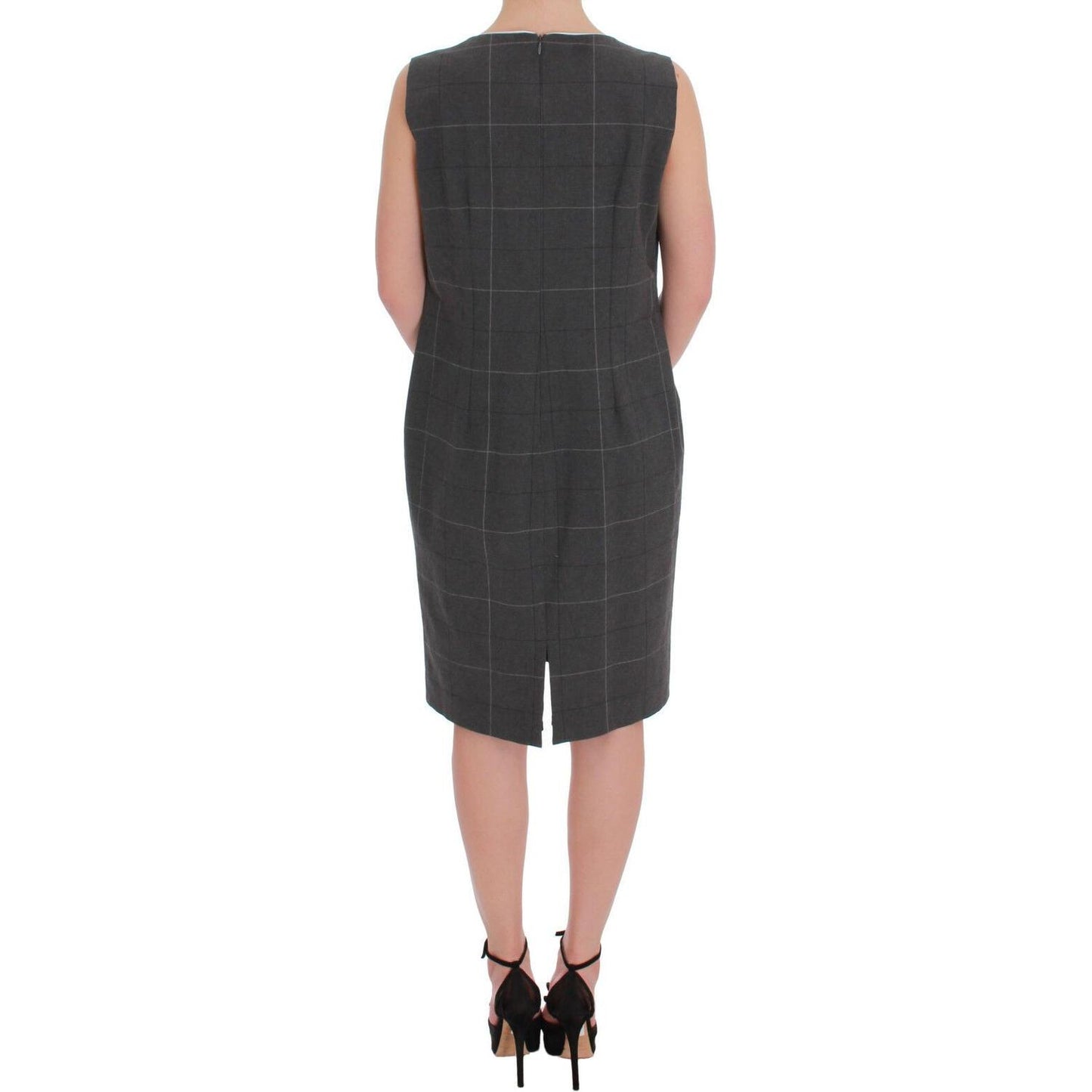 BENCIVENGA Gray Checkered Cotton Blazer Dress Set Suit Skirt Suit
