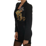 Dolce & Gabbana Black Crystal Fairy Tale Blazer Jacket JKT1118- 46