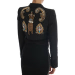 Dolce & Gabbana Black Crystal Fairy Tale Blazer Jacket JKT1118- 46