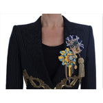 Dolce & Gabbana Black Crystal Fairy Tale Blazer Jacket JKT1118- 46