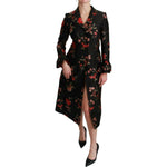Dolce & Gabbana Black Floral Embroidered Jacket Coat JKT2626- 40