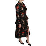 Dolce & Gabbana Black Floral Embroidered Jacket Coat JKT2626- 40