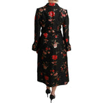 Dolce & Gabbana Black Floral Embroidered Jacket Coat JKT2626- 40