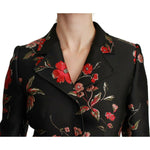 Dolce & Gabbana Black Floral Embroidered Jacket Coat JKT2626- 40