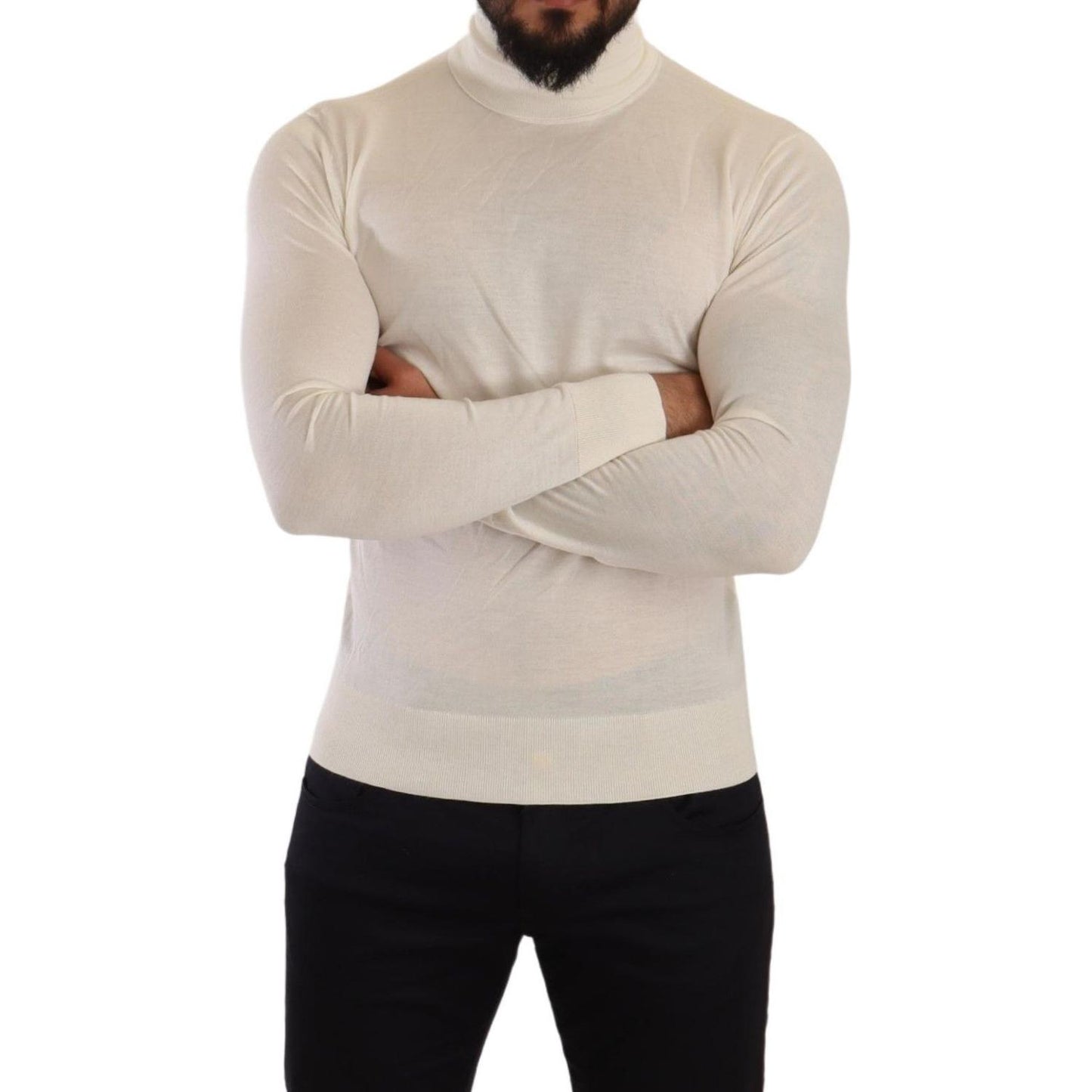 Dolce & Gabbana Cream Cashmere Turtleneck Pullover Sweater TSH6569 -46