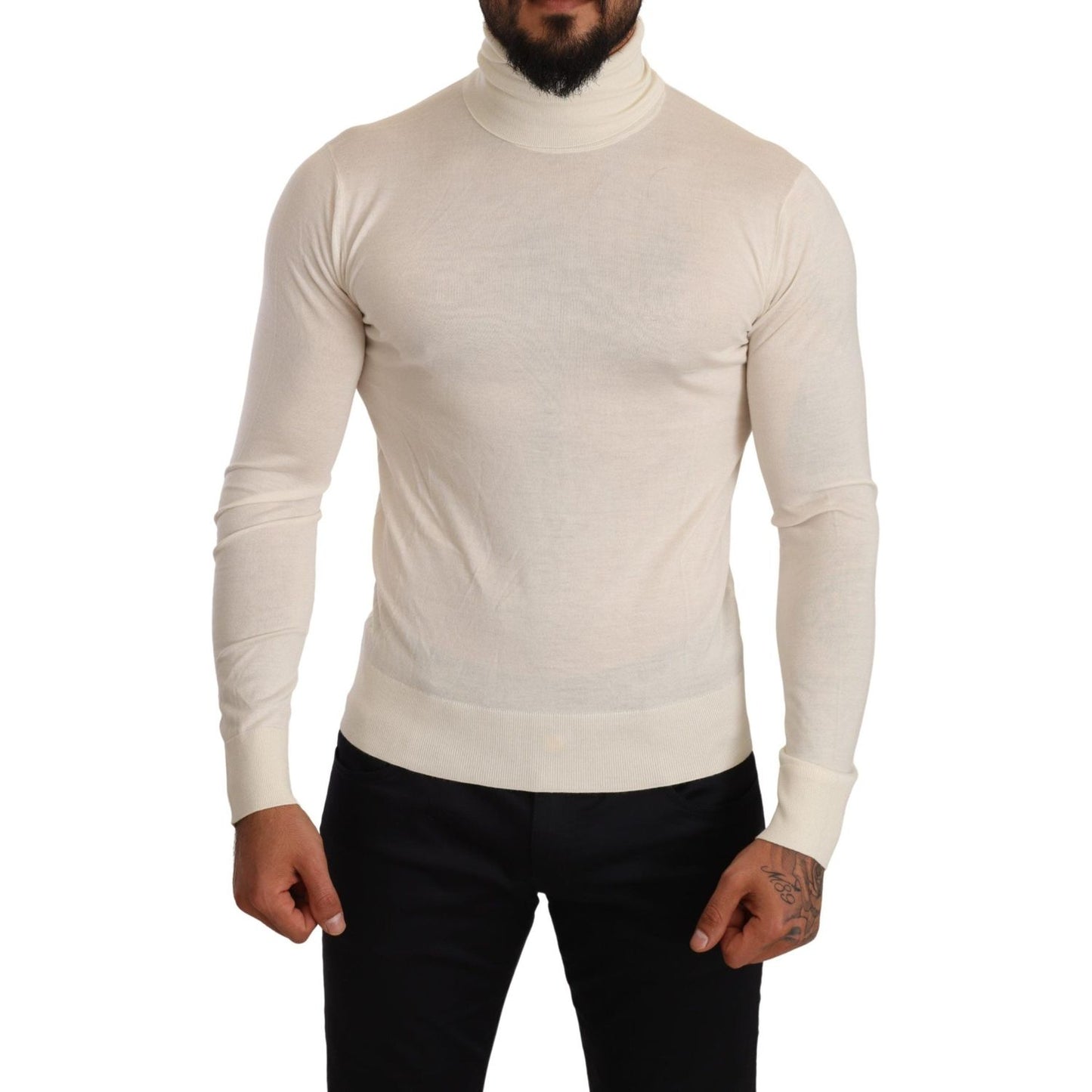Dolce & Gabbana Cream Cashmere Turtleneck Pullover Sweater TSH6569 -46