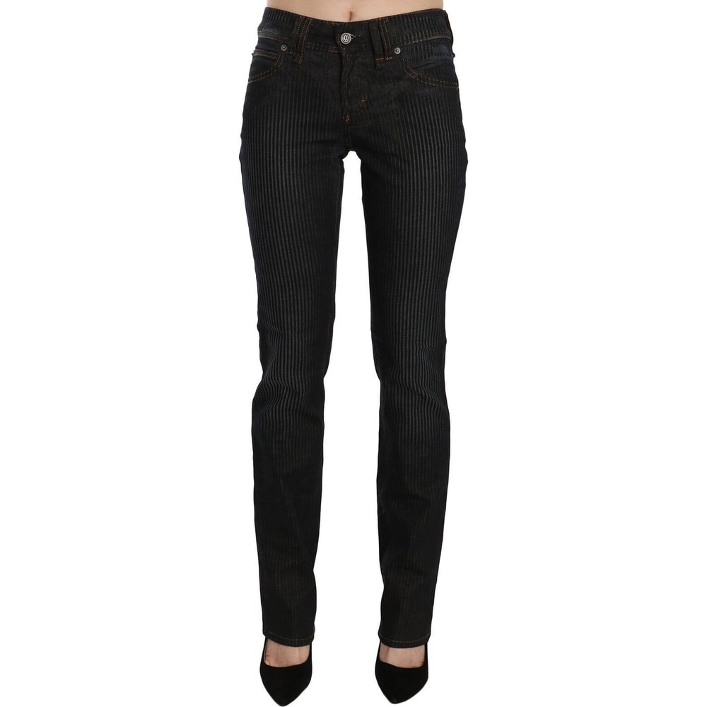 John Galliano Black Mid Waist Slim Fit Corduroy Denim Casual Pants PAN70561-24