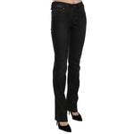 John Galliano Black Mid Waist Slim Fit Corduroy Denim Casual Pants PAN70561-24