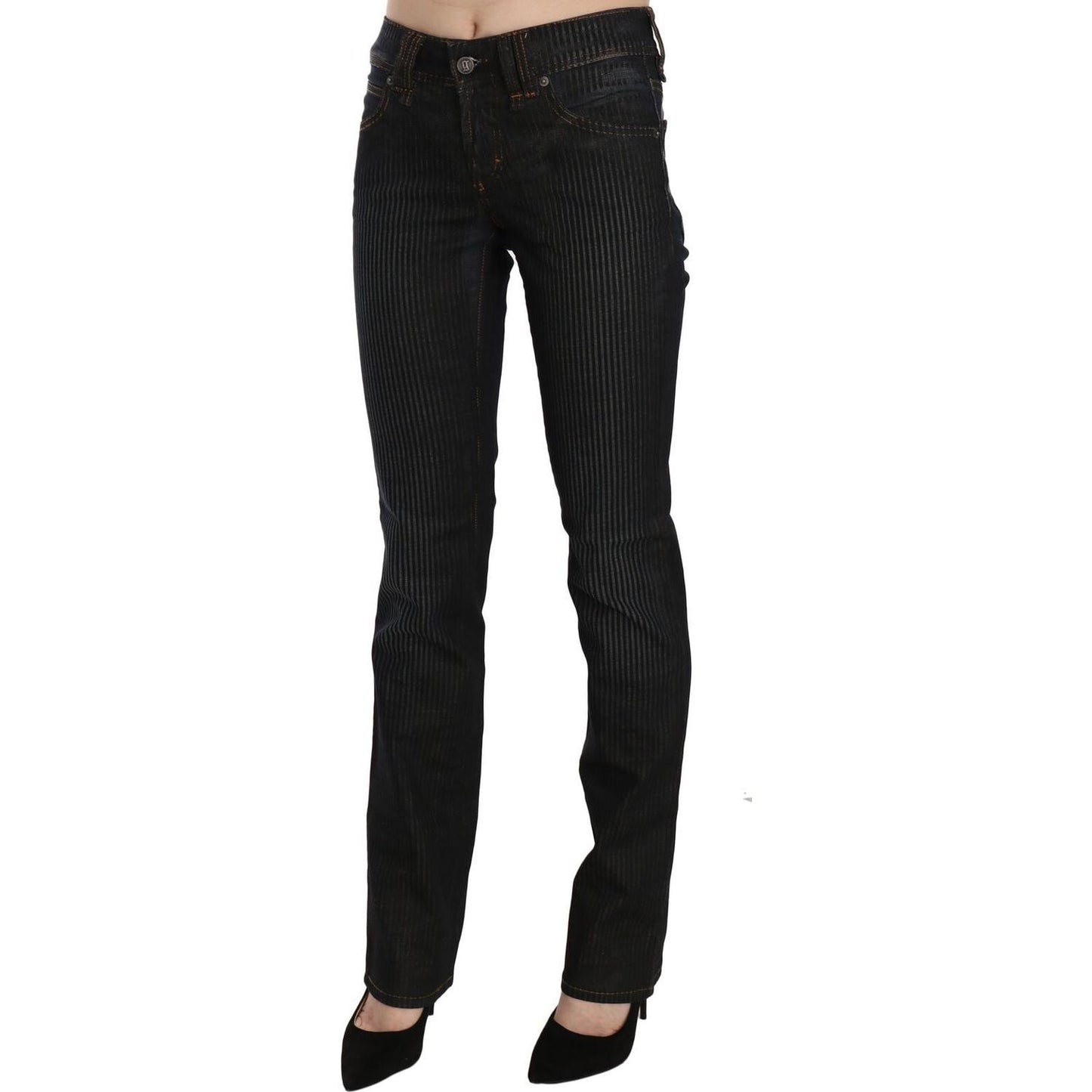 John Galliano Black Mid Waist Slim Fit Corduroy Denim Casual Pants PAN70561-24
