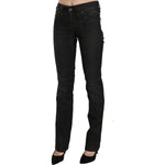 John Galliano Black Mid Waist Slim Fit Corduroy Denim Casual Pants PAN70561-24