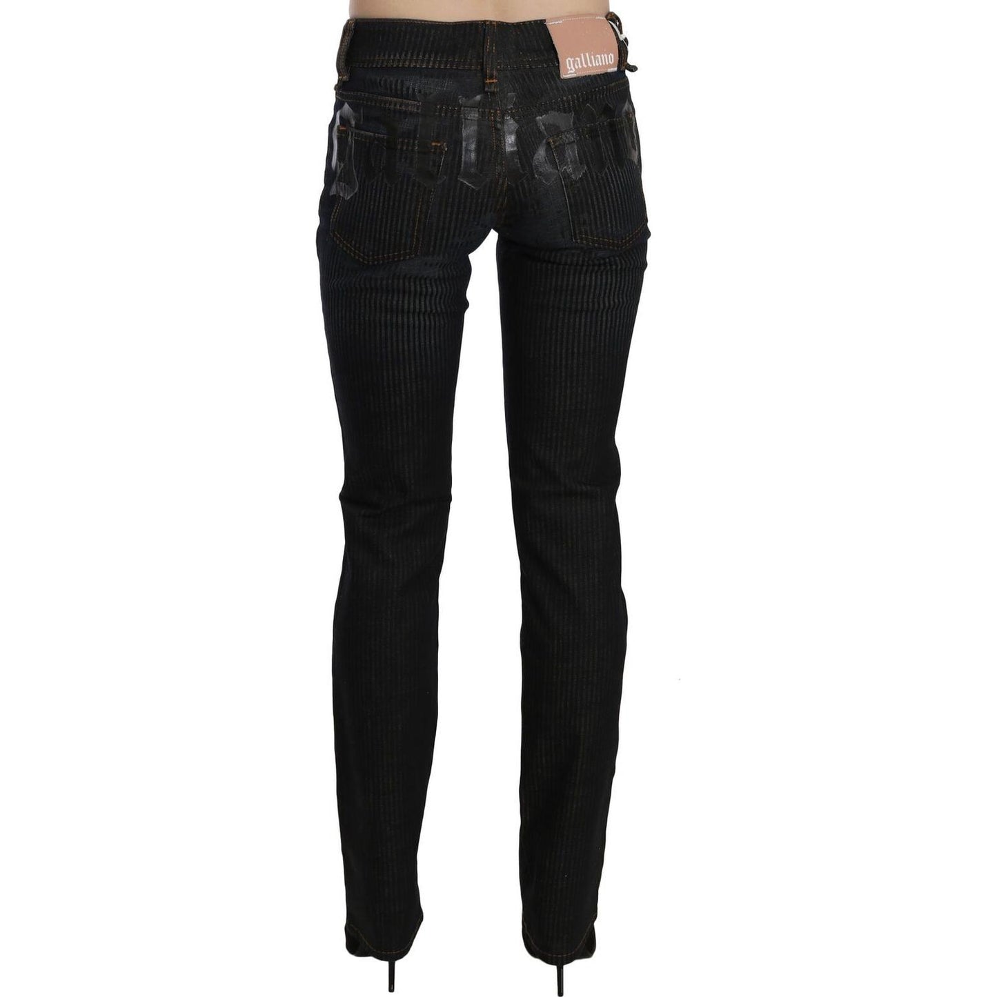John Galliano Black Mid Waist Slim Fit Corduroy Denim Casual Pants PAN70561-24