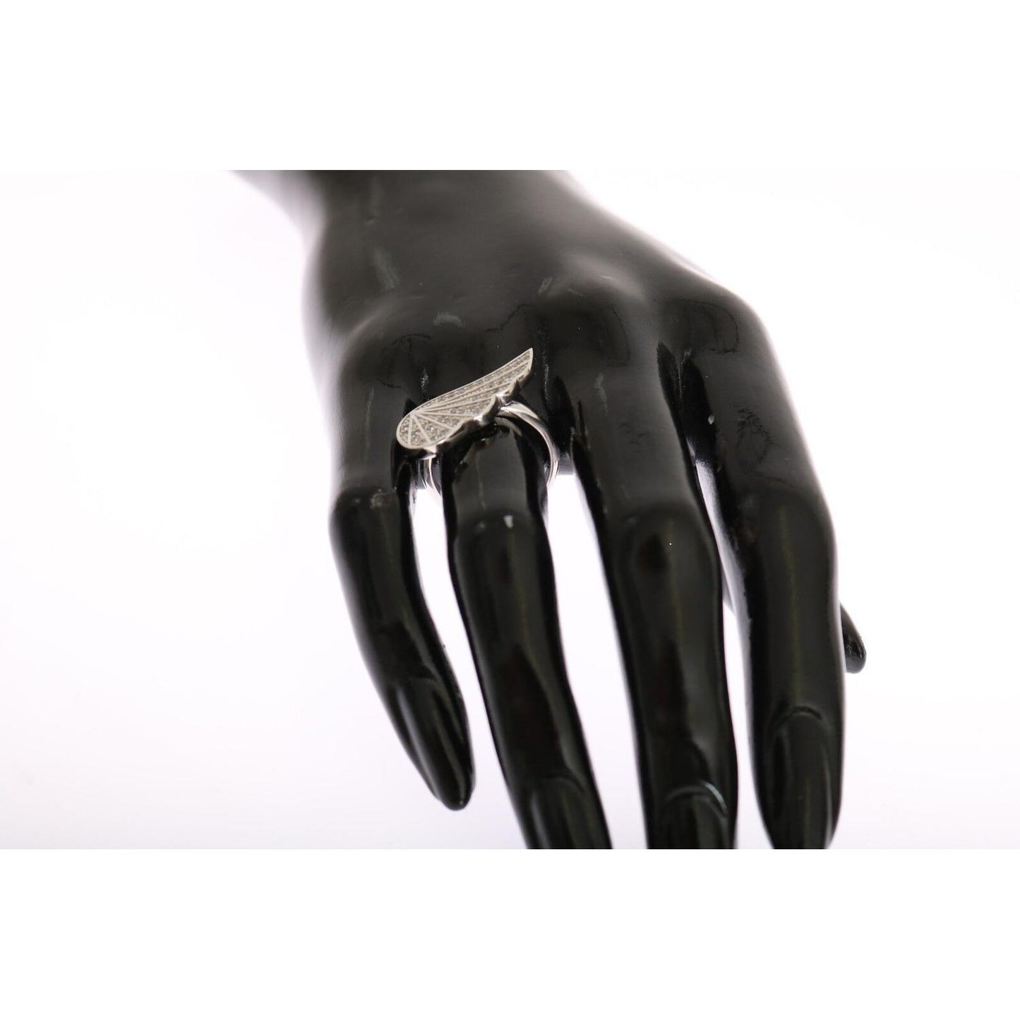 Nialaya Silver Womens Wing Clear CZ 925 Silver Ring SMY11066-US6,5